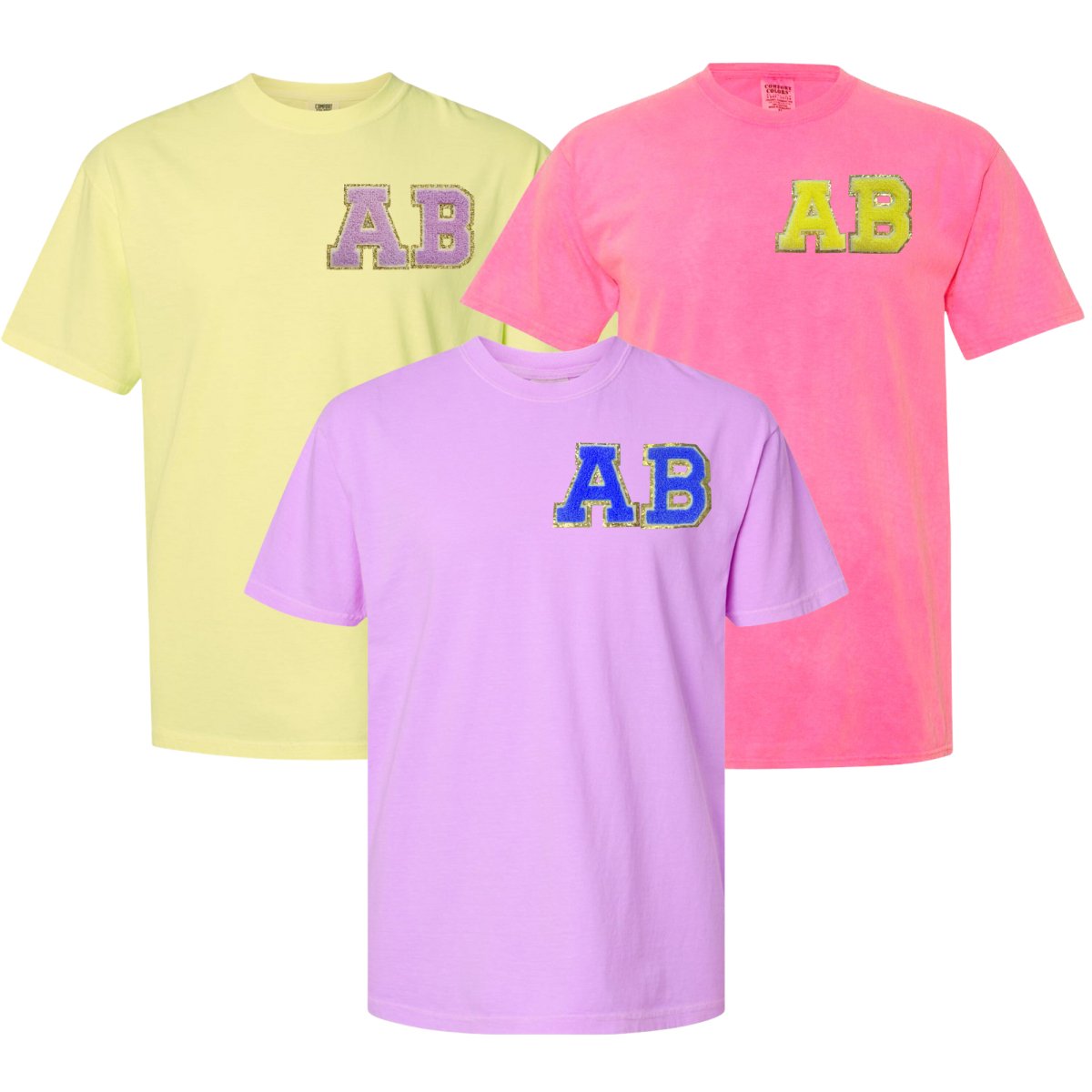 Initial Letter Patch Neon T-Shirt