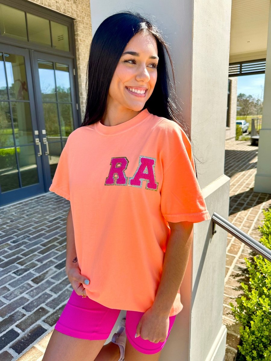 Initial Letter Patch Neon T-Shirt