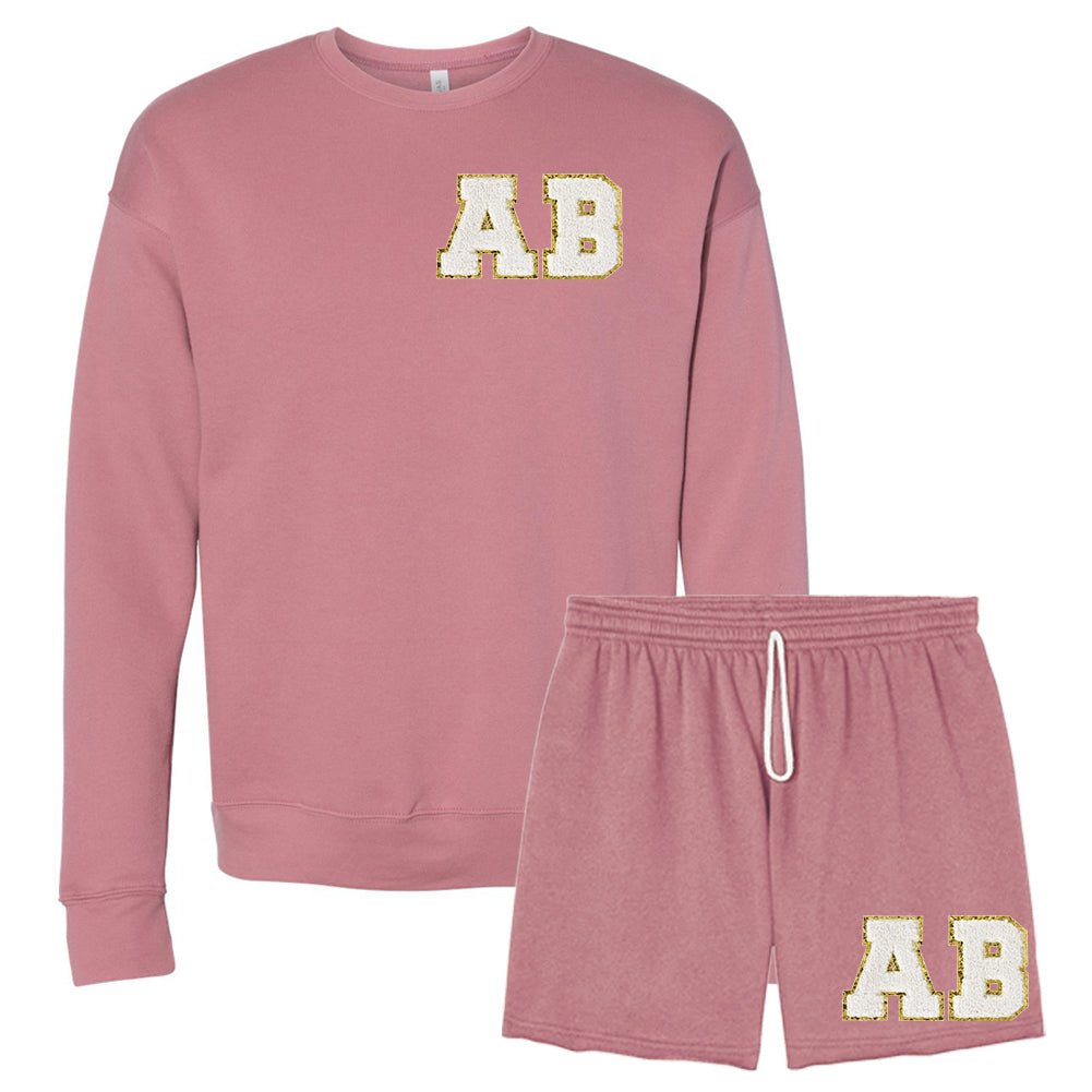 Initialed Letter Patch Bella + Canvas Shorts Set