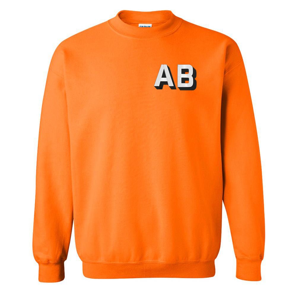 Neon Personalized Shadow Block Initials Sweatshirt