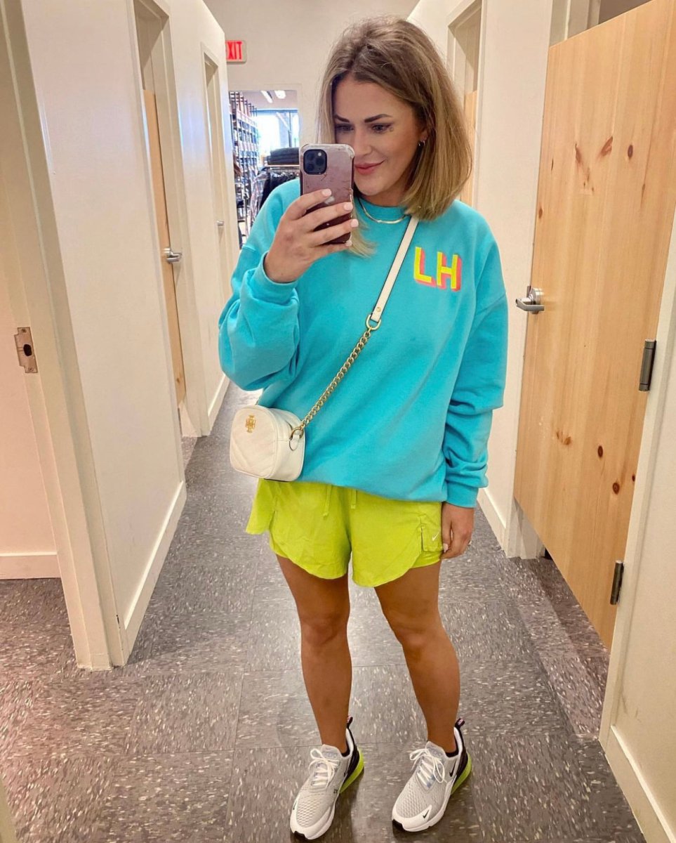 Neon Personalized Shadow Block Initials Sweatshirt