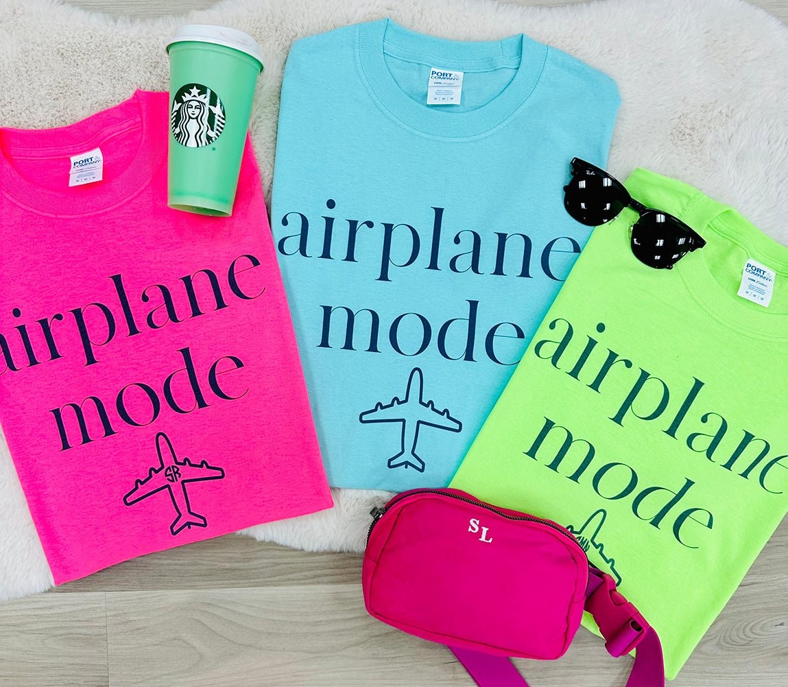 Monogrammed 'Airplane Mode' Basic T-Shirt