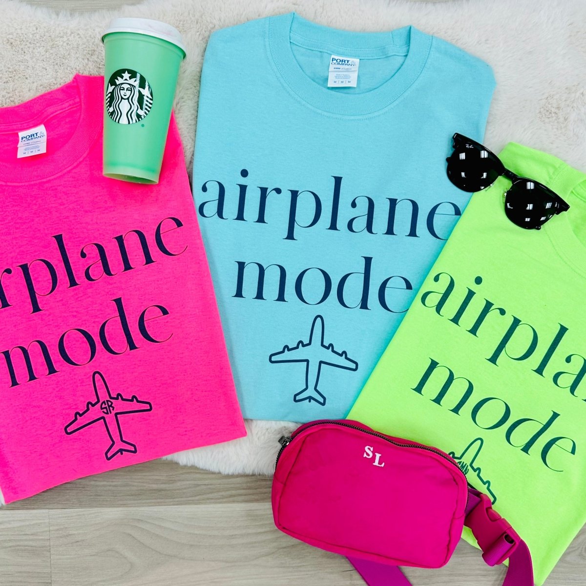 Monogrammed 'Airplane Mode' Basic T-Shirt