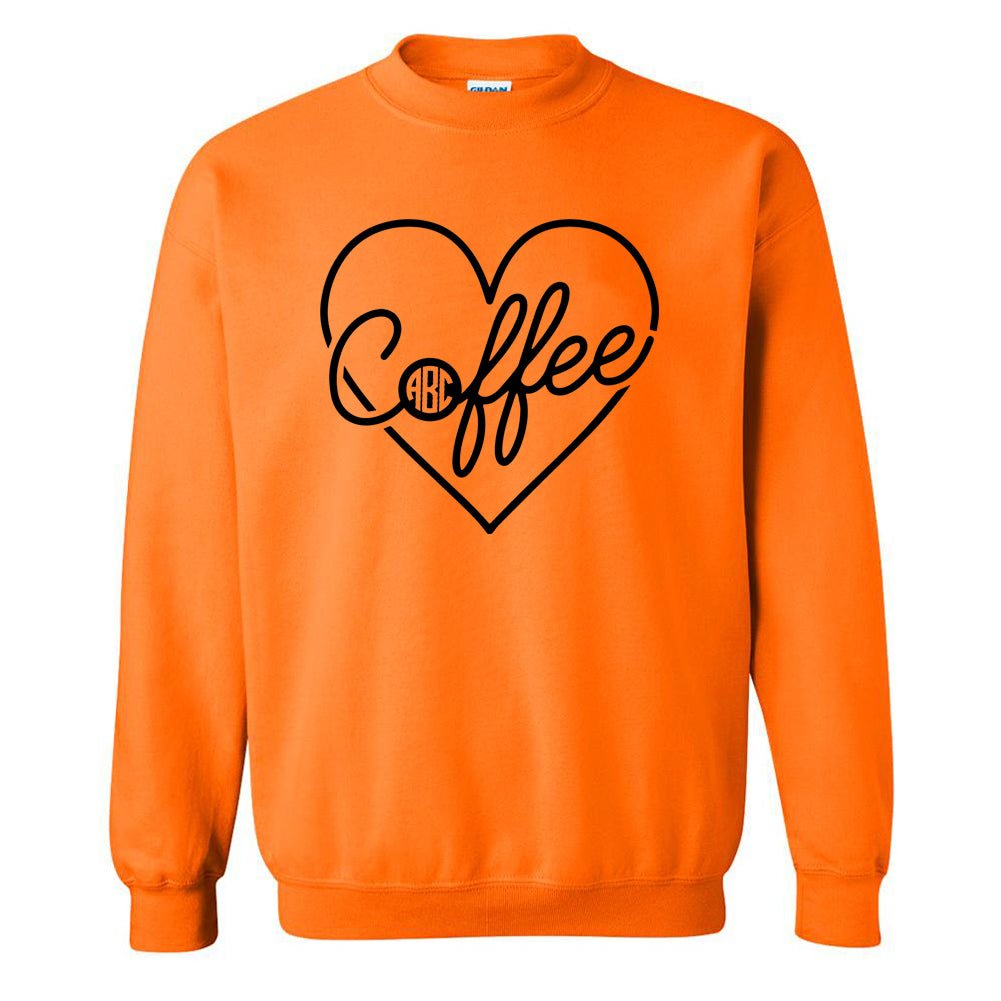 Monogrammed Neon 'Coffee Heart' Sweatshirt