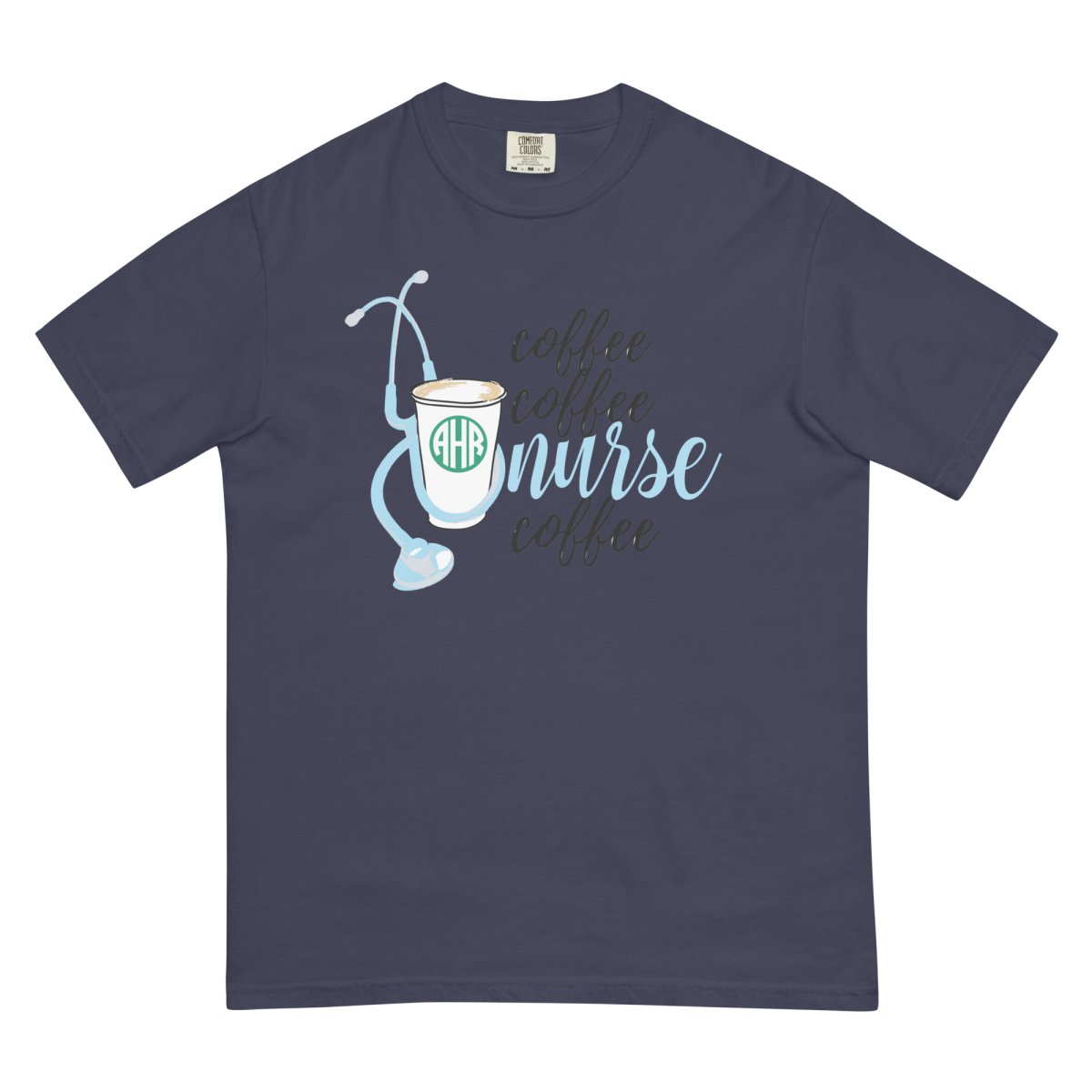 Monogrammed 'Coffee & Nurse' T-Shirt