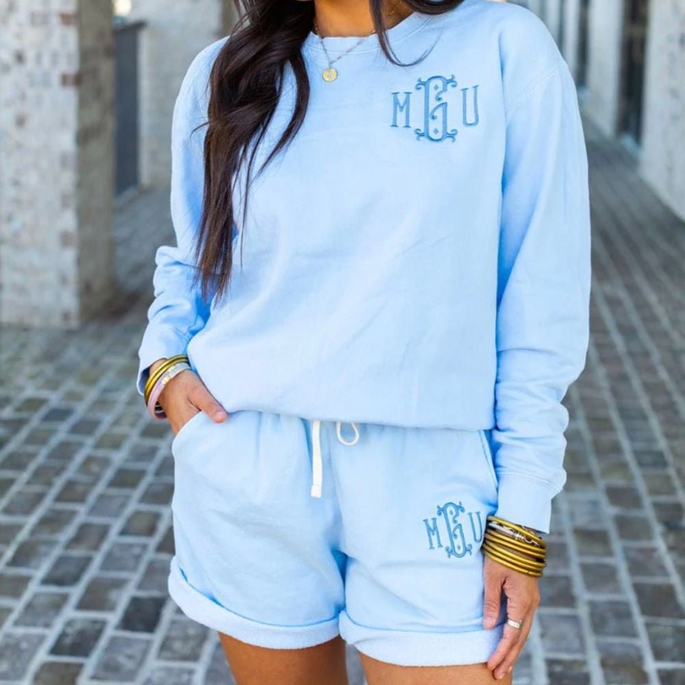 Monogrammed Comfort Colors Shorts Sweat Set