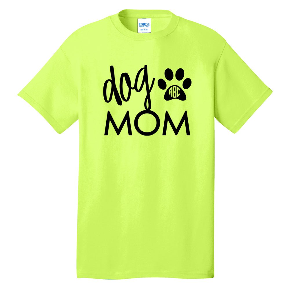 Monogrammed 'Dog Mom' Neon T-Shirt