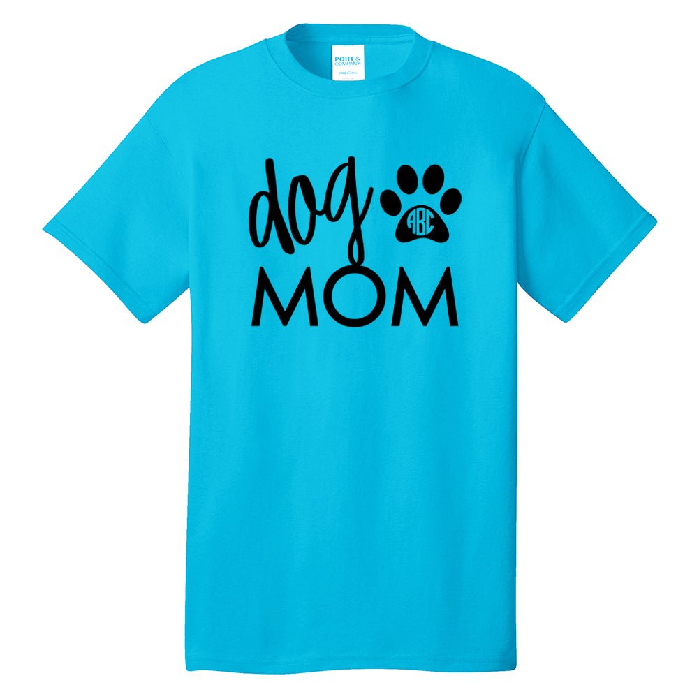 Monogrammed 'Dog Mom' Neon T-Shirt