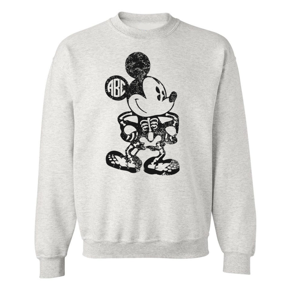 Monogrammed 'Mickey Skeleton' Crewneck Sweatshirt