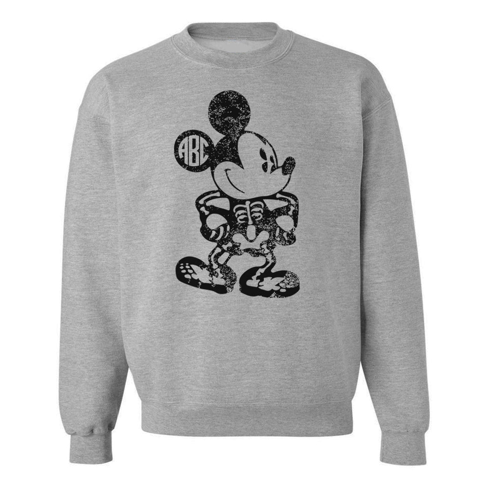 Monogrammed 'Mickey Skeleton' Crewneck Sweatshirt