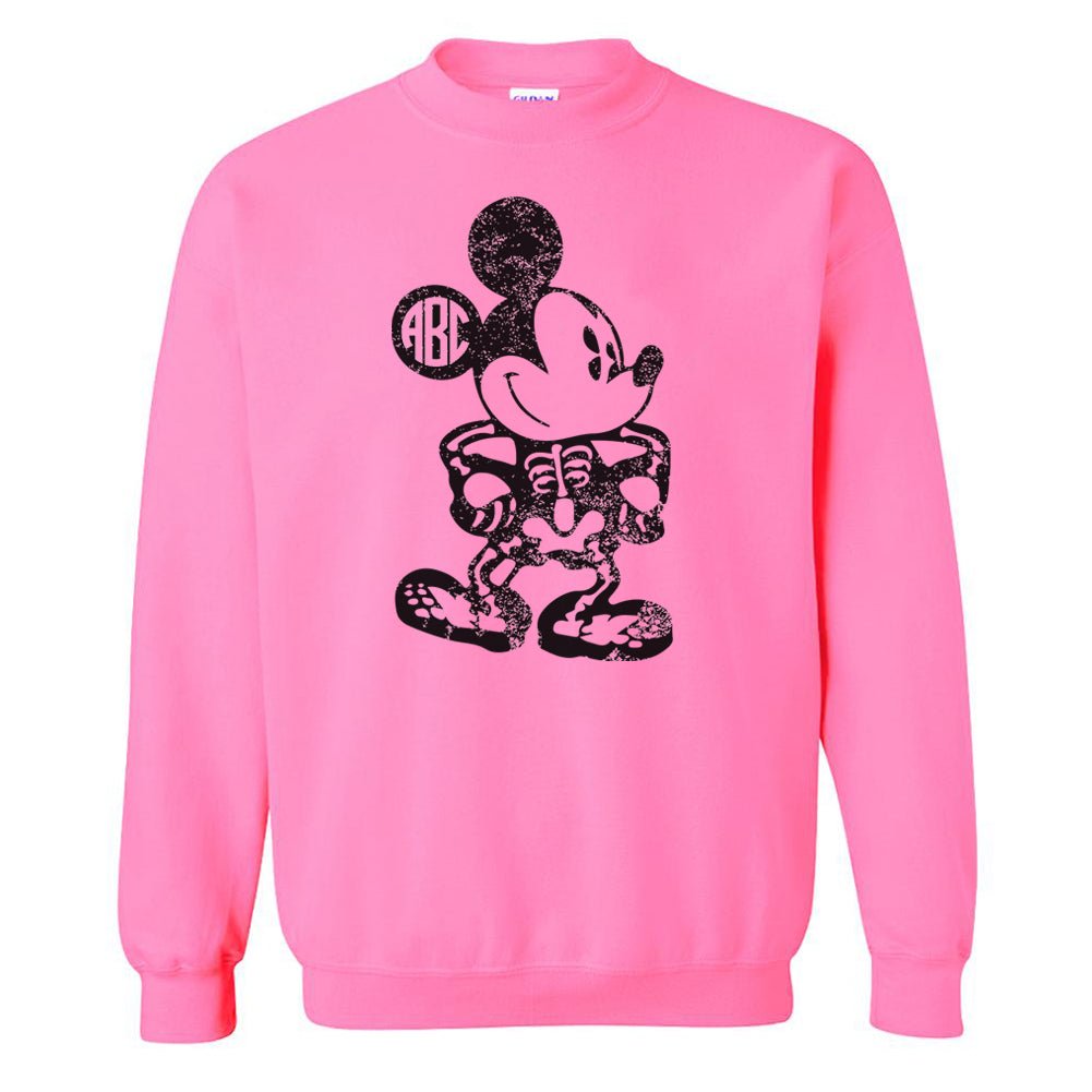 Monogrammed 'Mickey Skeleton' Crewneck Sweatshirt