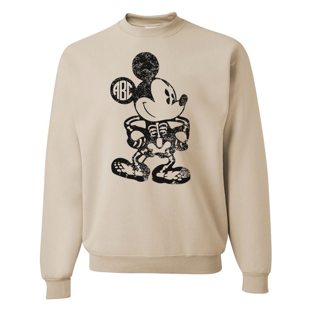 Monogrammed 'Mickey Skeleton' Crewneck Sweatshirt