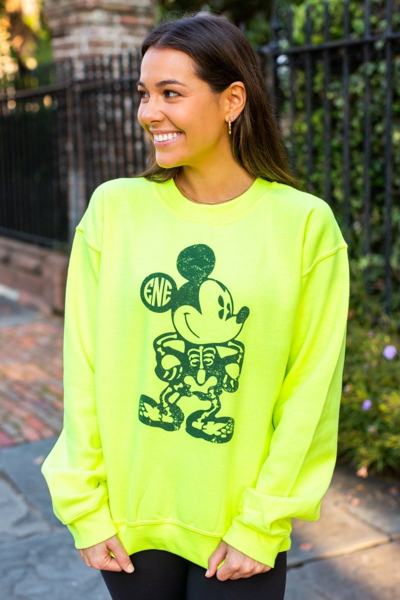 Monogrammed 'Mickey Skeleton' Crewneck Sweatshirt