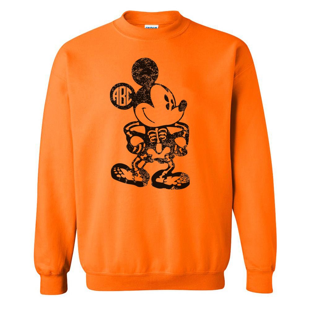 Monogrammed 'Mickey Skeleton' Crewneck Sweatshirt