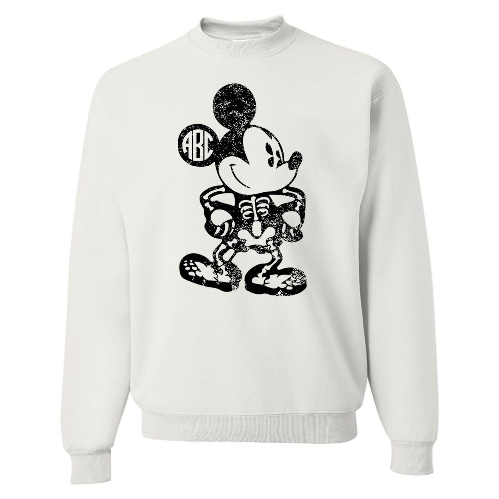 Monogrammed 'Mickey Skeleton' Crewneck Sweatshirt