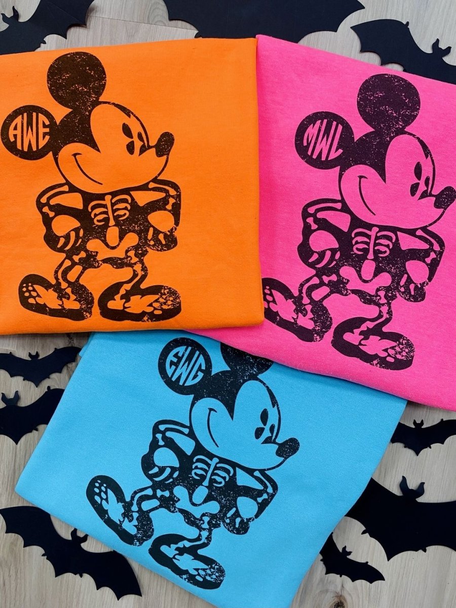 Monogrammed 'Mickey Skeleton' Crewneck Sweatshirt