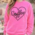 Monogrammed Neon 'Coffee Heart' Sweatshirt