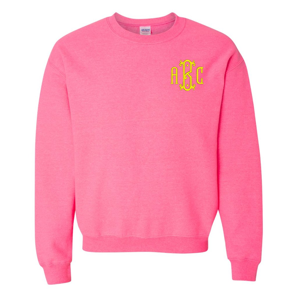 Monogrammed Neon Crewneck Sweatshirt