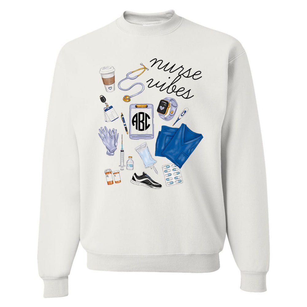 Monogrammed 'Nurse Vibes' Crewneck Sweatshirt