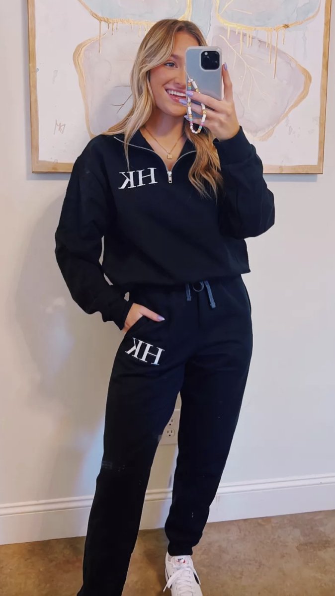 Monogrammed Quarter Zip Sweat Set