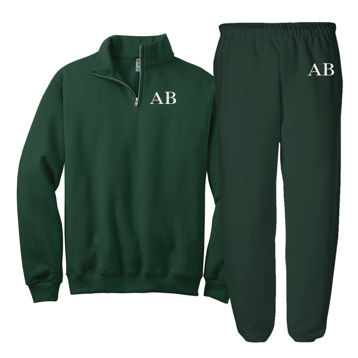 Monogrammed Quarter Zip Sweat Set