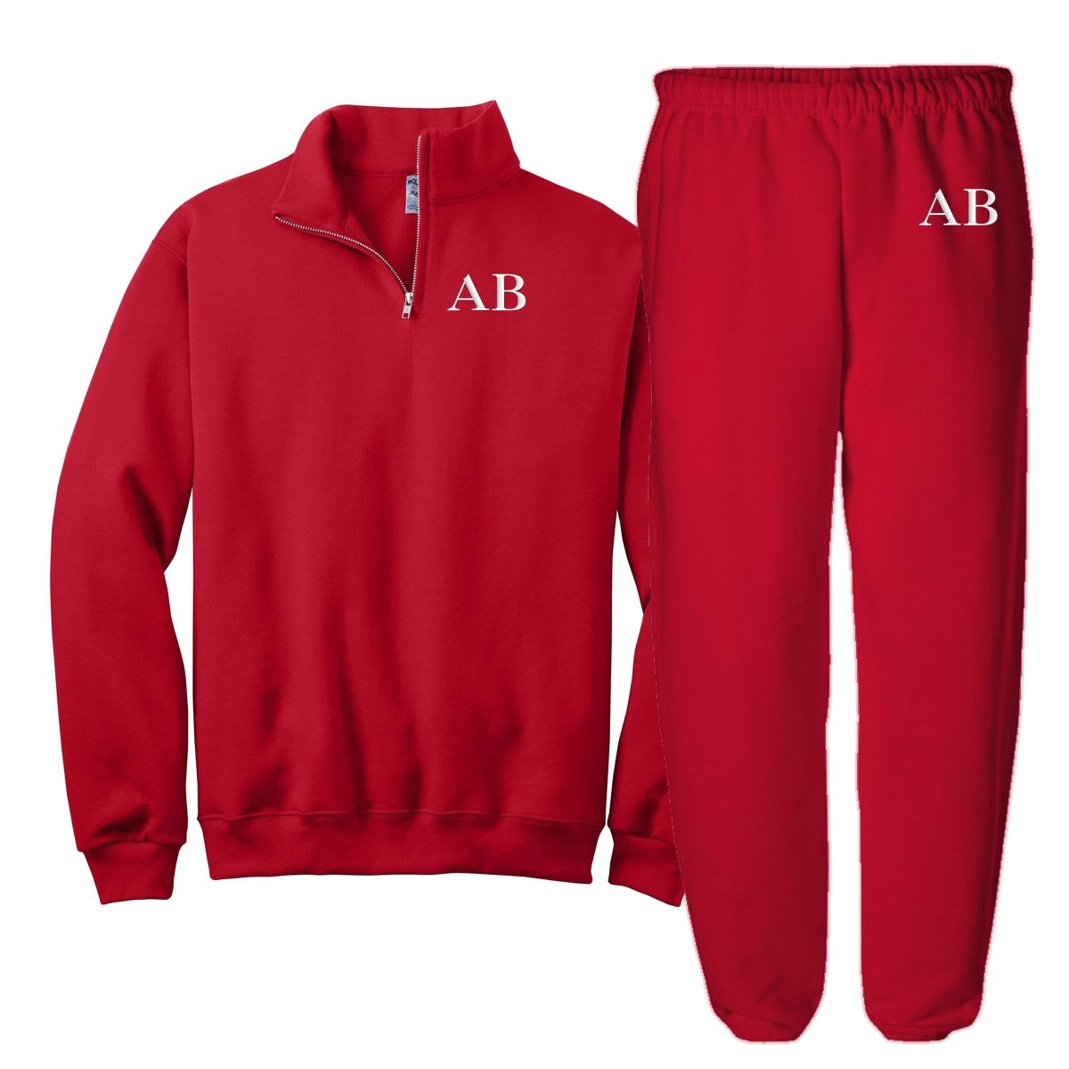 Monogrammed Quarter Zip Sweat Set