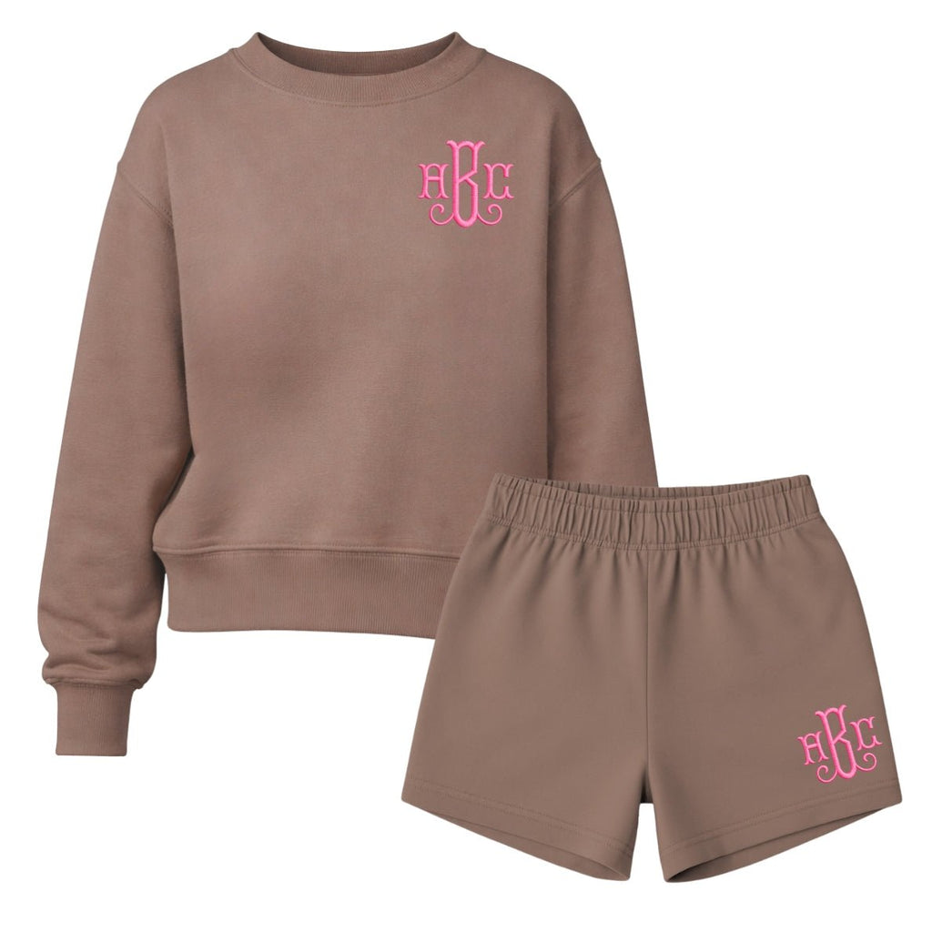 Monogrammed Signature Sweatshirt & Shorts Set
