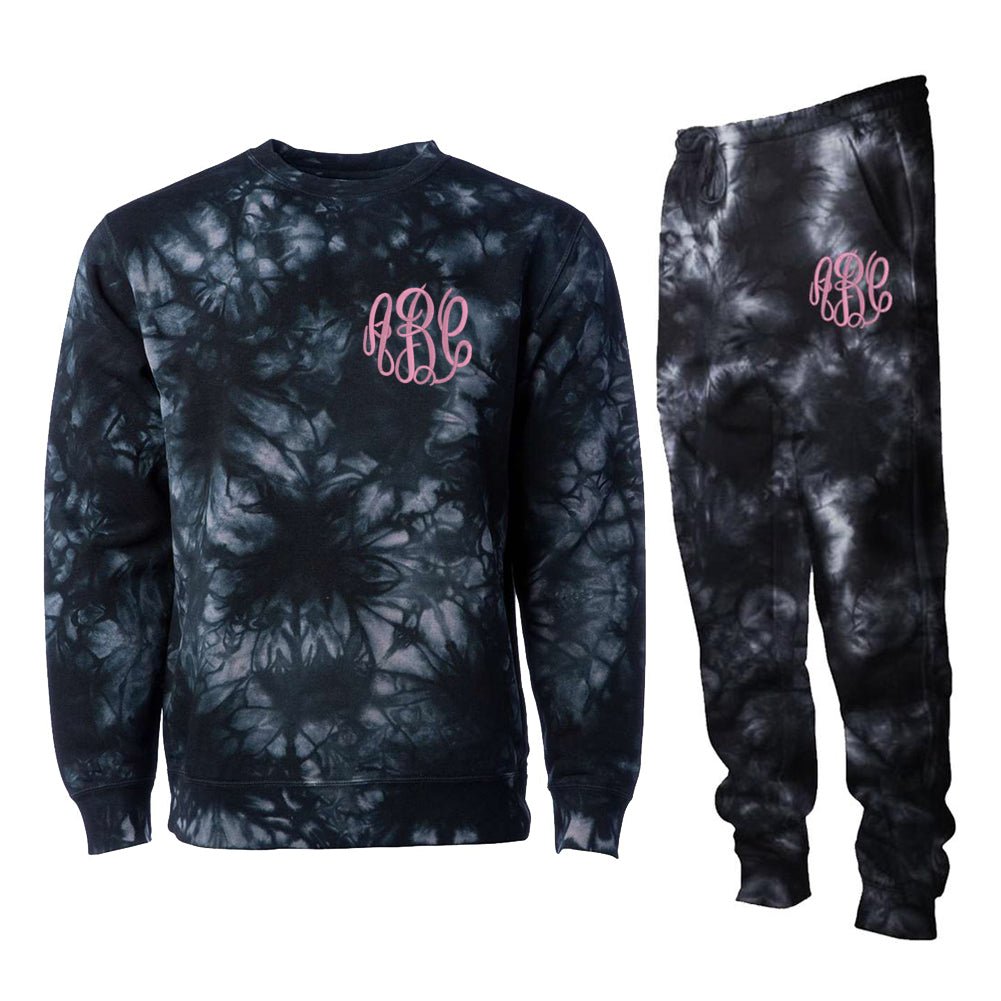 Monogrammed Tie Dye Crewneck Jogger Set Package