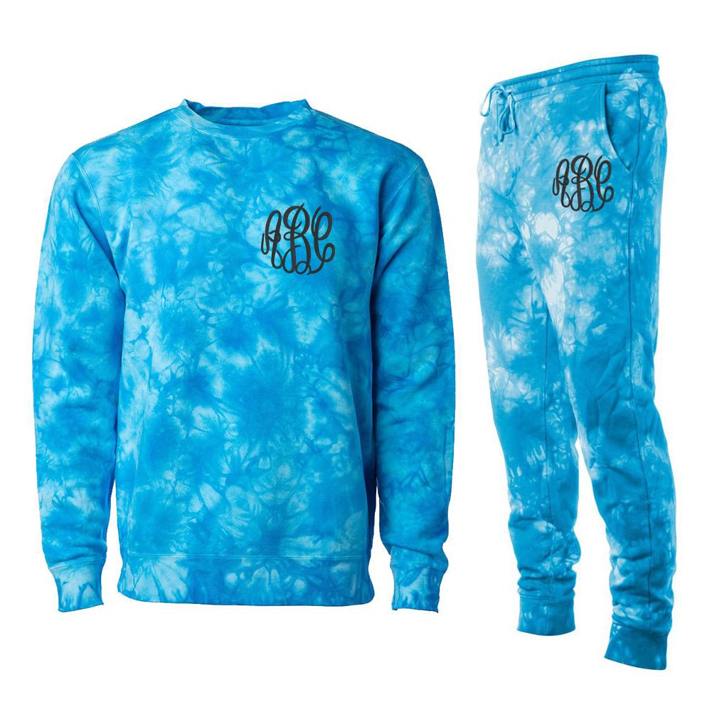 Monogrammed Tie Dye Crewneck Jogger Set Package