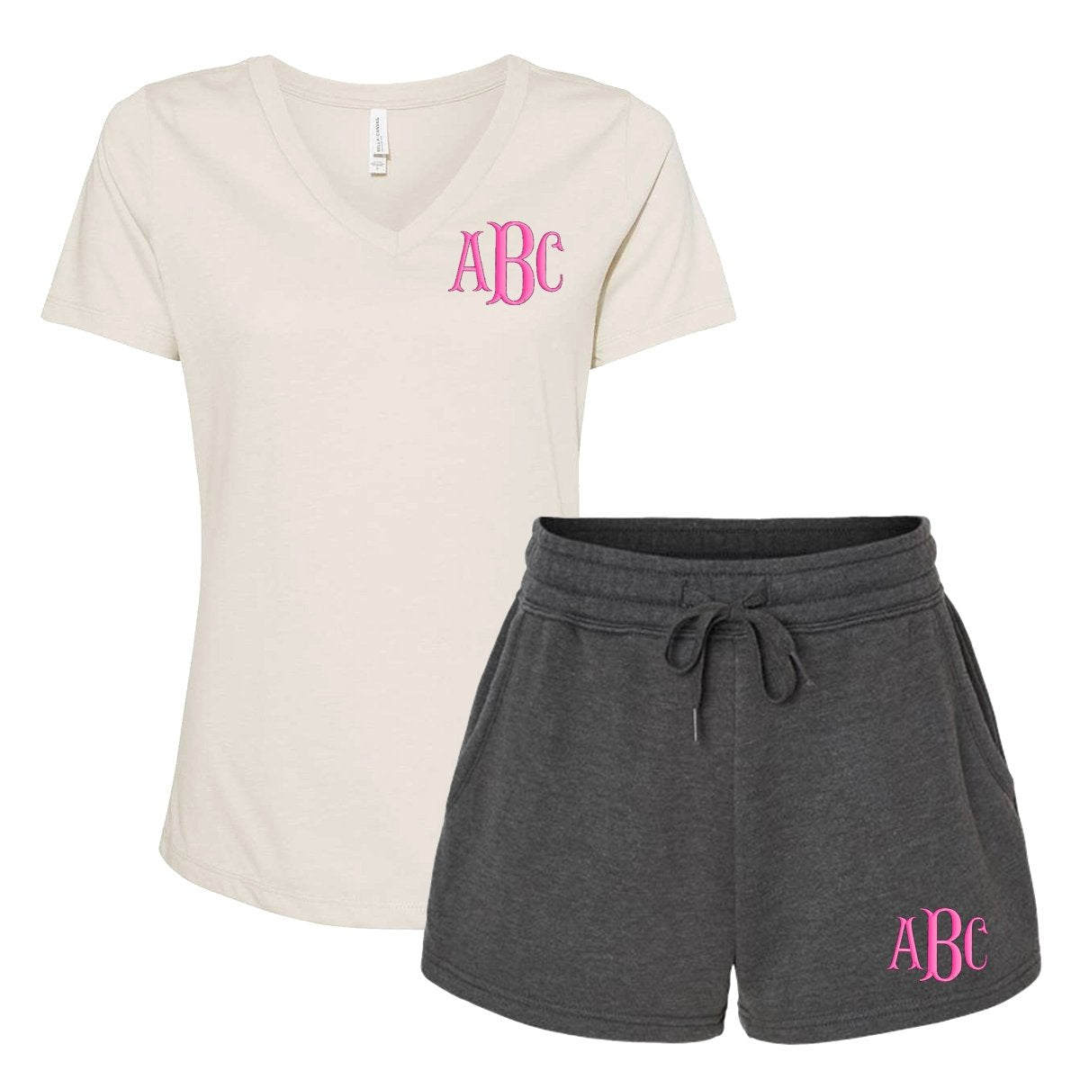 Monogrammed V-Neck & Shorts Set