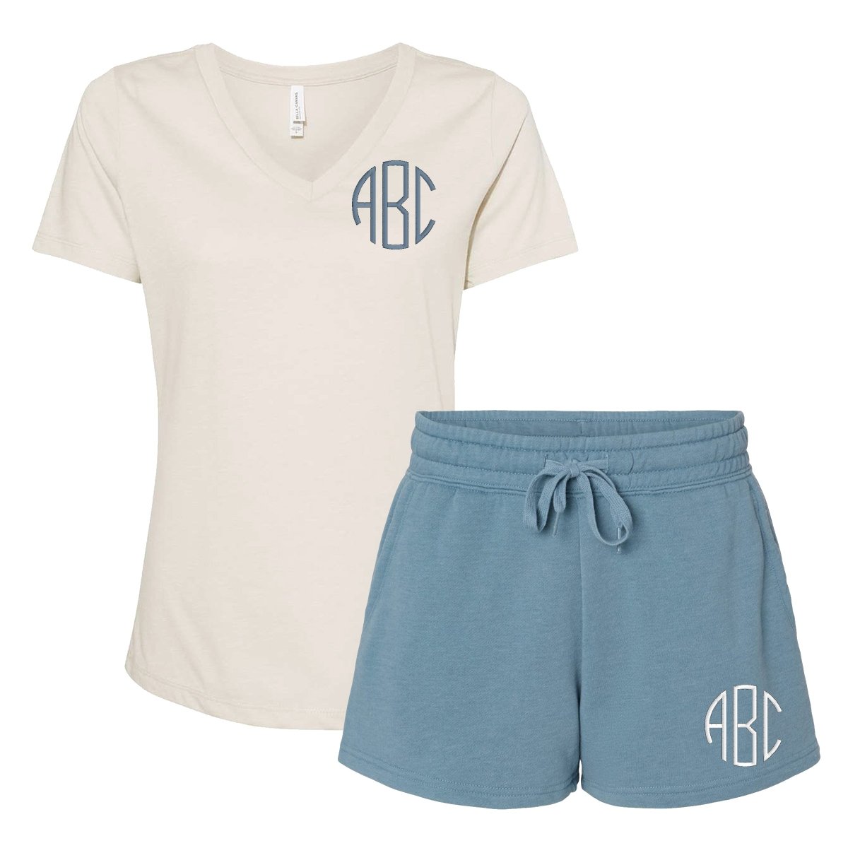 Monogrammed V-Neck & Shorts Set