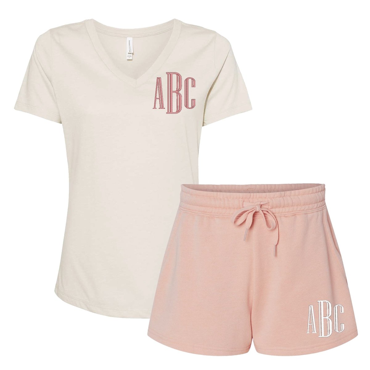 Monogrammed V-Neck & Shorts Set