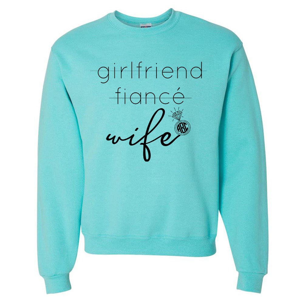 Monogrammed 'Wife' Neon Crewneck Sweatshirt