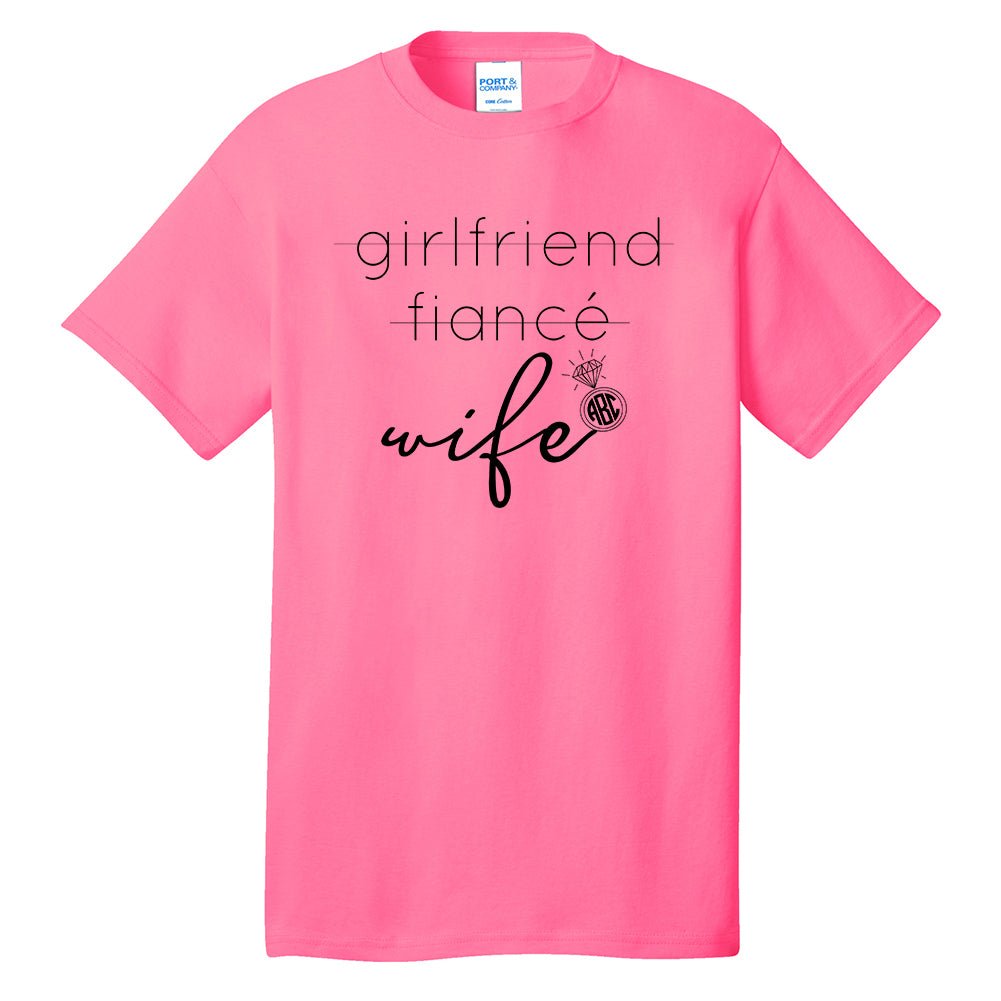 Monogrammed 'Wife' Neon T-Shirt