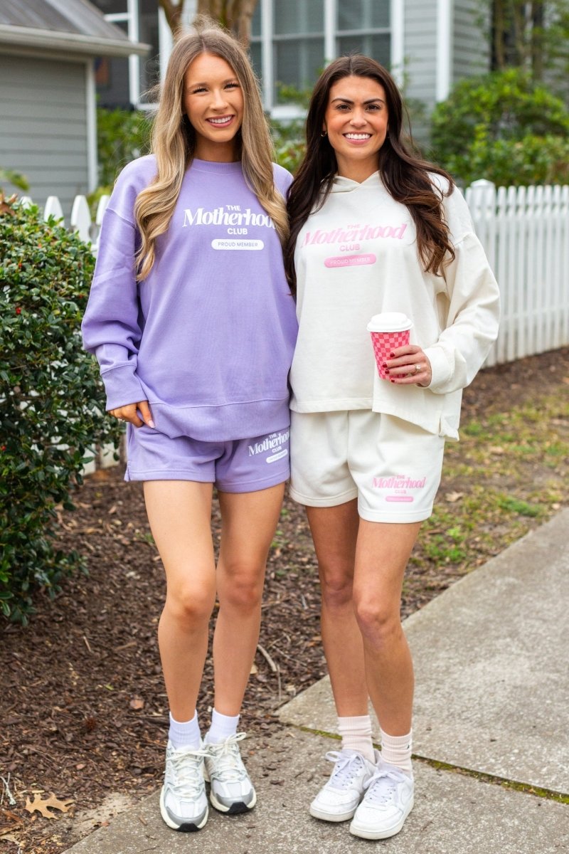 PUFF 'Proud Member: Motherhood Club' Cloud Hoodie & Shorts Set