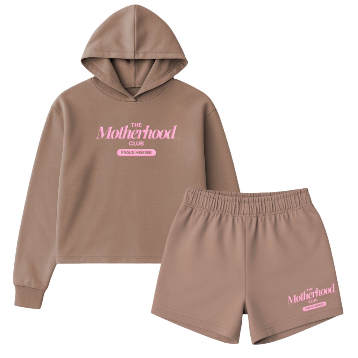 PUFF 'Proud Member: Motherhood Club' Cloud Hoodie & Shorts Set