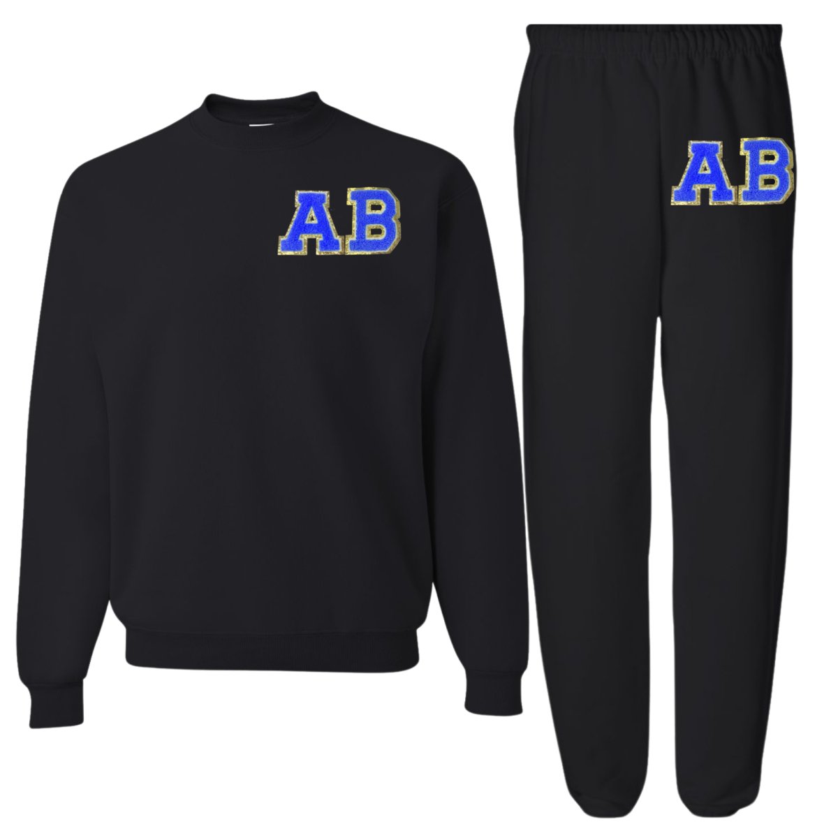 Initialed Letter Patch Sweat Set