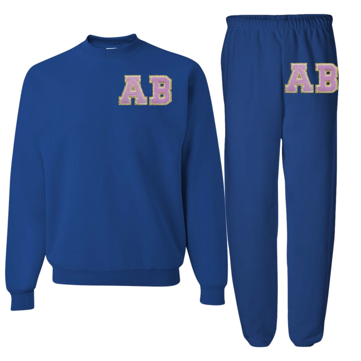 Initialed Letter Patch Sweat Set