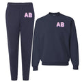 Personalized Shadow Block Initials Jogger Sweat Set